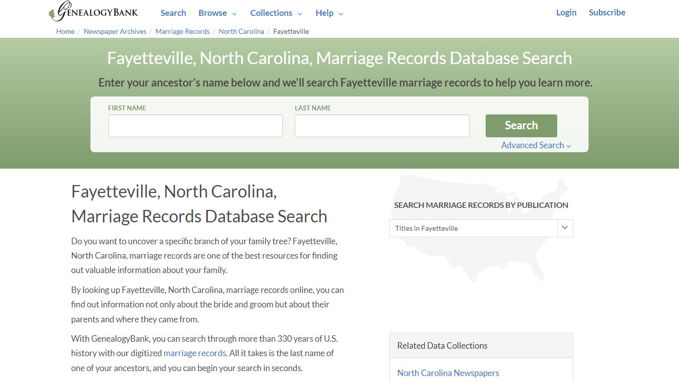 Fayetteville, North Carolina, Marriage Records Online Search